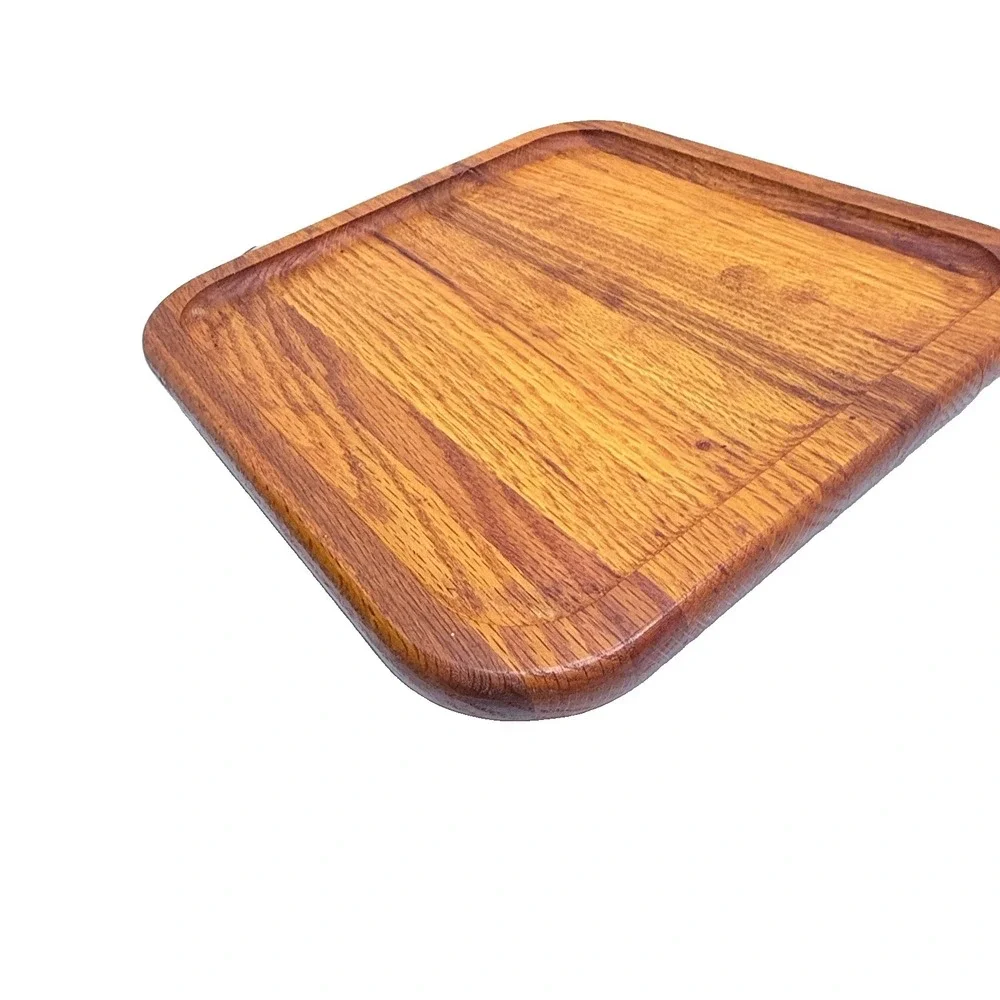 Rare Vintage 1960s Vermillion Oak Lazy Susan MCM Scandi Charcuterie Cheese Board